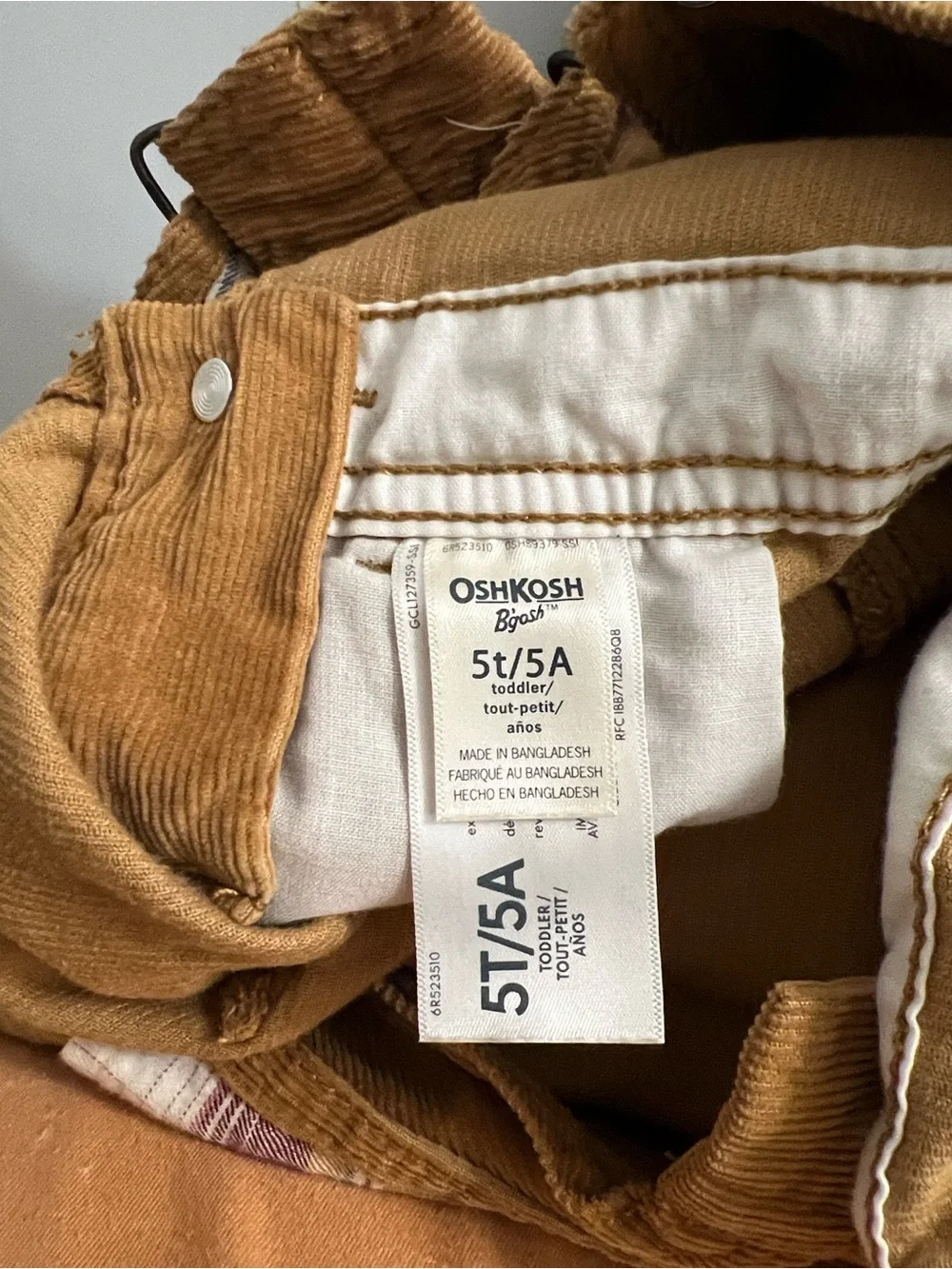 OshKosh B'gosh Mustard Yellow Corduroy Kids Overalls